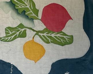 Japanese Woodblock Print of Radishes and Greens