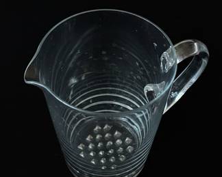 Clear Glass Pitcher with Bubble Base