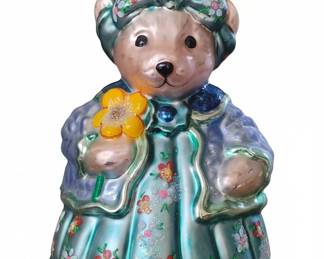 Christopher Radko Muffy VanderBear "Picking Posies" glass ornament from 1999.