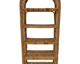 Arched Rattan/Wicker Shelf/Bookshelf
