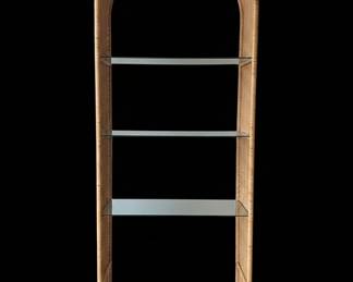 Arched Rattan Etagere with Glass Shelves