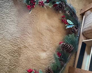 Artificial Christmas Garland with Pinecones, Berries, and Holly Accents