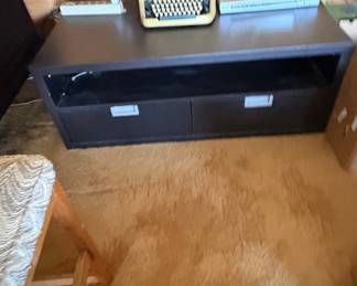 Black TV Stand with 2-Drawers