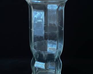 Vintage E.O. Brody Co. Clear Glass Octagonal Vase