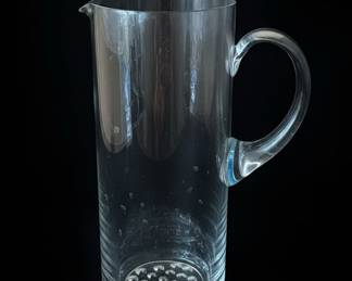 Clear Glass Pitcher with Bubble Base