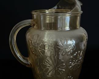 Anchor Hocking Amber Glass Rainflower Pitcher