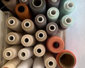 Vintage Assorted Spool Thread Collection with Wooden Spools