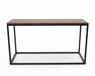 Tribesigns Industrial Style Console Table with Wood Top and Metal Frame