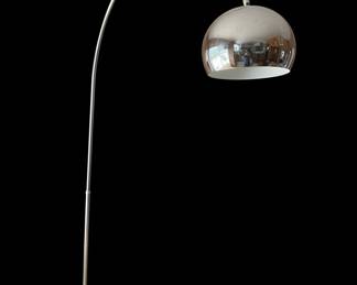 Large Mid Century Italian Chrome & Marble Floor Lamp