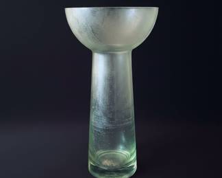 VTG Glass Green Bulb Vase