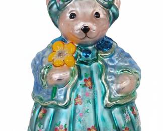 Christopher Radko "St. Nicholas" and "Mrs. Bear" Glass Ornaments