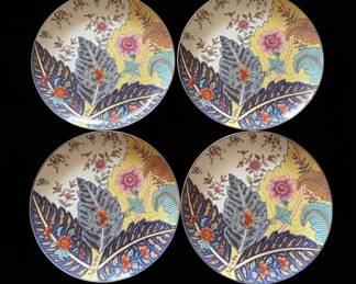 Mann Tobacco Leaf Fine China Plates (Set of 4)