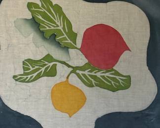 Japanese Woodblock Print of Radishes and Greens