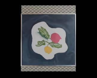 Japanese Woodblock Print of Radishes and Turnips