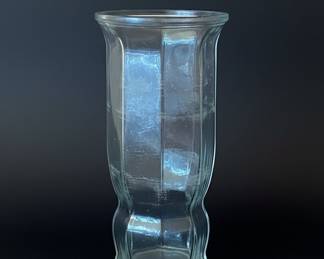 Vintage E.O. Brody Co. Clear Glass Octagonal Vase