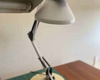 Vintage Architect Lamp, Mid Century White Articulating Swing Arm, Ledu Adjustable Light, Retro Spring Arm Task Light