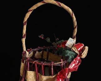 Rustic Twig and Paper Woven Christmas Basket by El's Pals