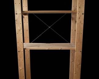 Wooden Display Shelf with Crystal Vases