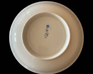 Japanese Blue Leaf Embossed Ceramic Bowl
