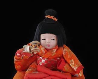 Antique Japanese Ichimatsu Ningyo Doll