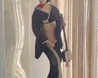 Vintage Japanese Geisha Doll with Shamisen