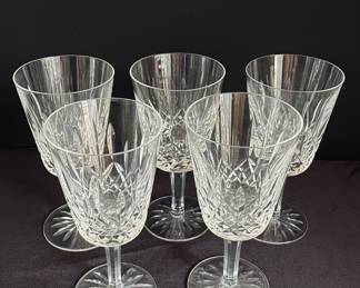 Waterford Crystal "Lismore" Pattern Wine Glasses (Set of 5)