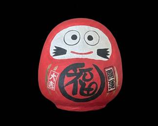 Red Traditional Daruma Doll with 'Fuku' Kanji