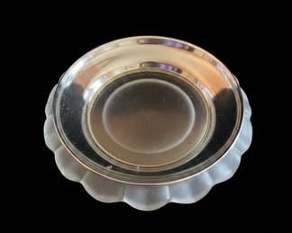 Frosted Edge Glass Compote Dish