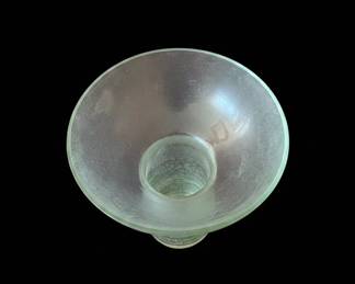 VTG Glass Green Bulb Vase