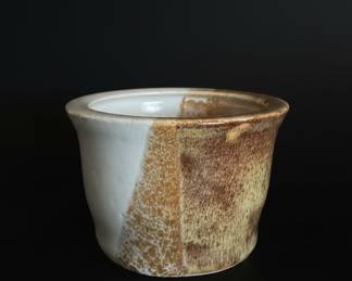 two-toned glazed studio pottery bowl