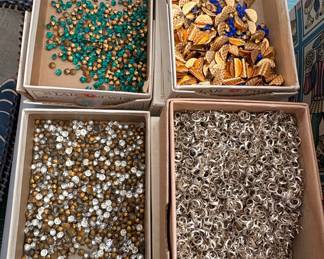 Assorted Vintage Rhinestones and Metal Findings