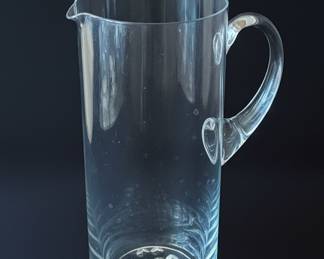 Clear Glass Pitcher with Bubble Base