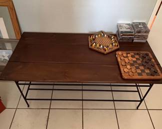 Mid-Century Modern Wood and Metal Console Table
