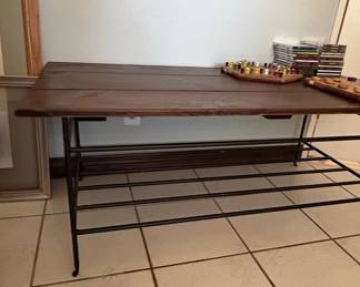 Mid-Century Modern Wood and Metal Console Table