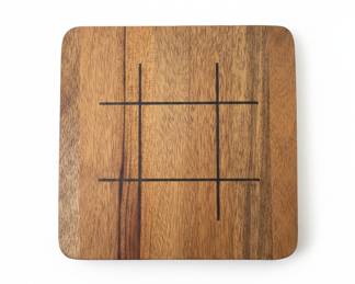 Vintage Wooden Checkers and Tic-Tac-Toe Board Set