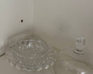Mikasa "Salina" Crystal Butter Dish with Domed Lid