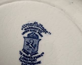 Alfred Hughes & Son "Avon Cottage" Blue Willow Pattern Plate