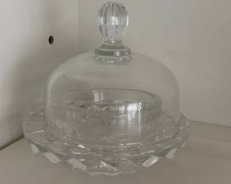 Mikasa "Salina" Crystal Butter Dish with Domed Lid