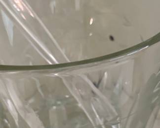 Princess House "Heritage" Etched Glass Ice Bucket with Tongs