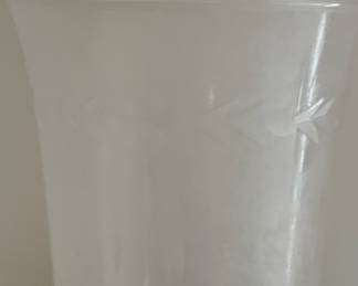 Etched Glass Vase with Chevron and Starburst Pattern