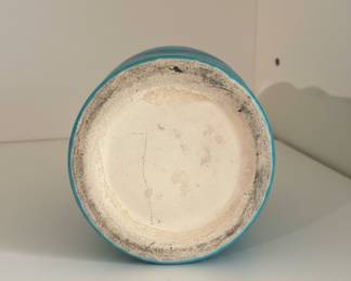 Turquoise Ribbed Ceramic Tumbler/Vase