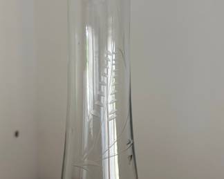 Etched Glass Bud Vase