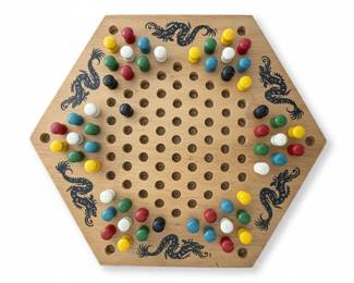 Chinese Checkers Board Game with Dragon Motif