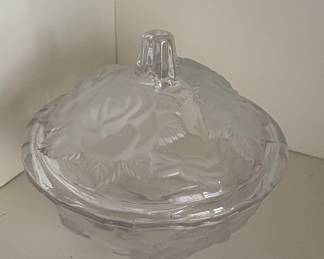 Studio Nova Winter Rose Frosted Crystal Covered Candy Dish