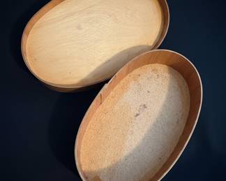 Hand-Painted Oval Wooden Folk Art Box