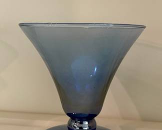 Set of 3 Colored Glass Footed Compotes/Dessert Glasses