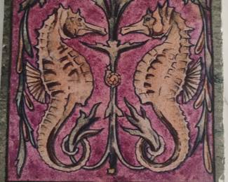 William De Morgan Seahorse Tile