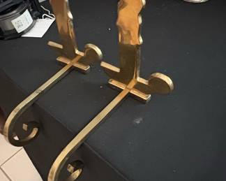Brass Flame-Form Andirons (Pair)