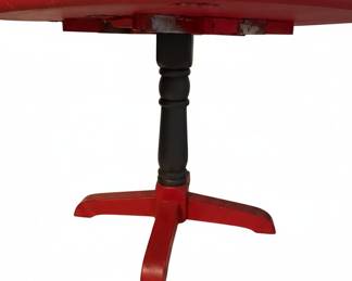 Red Drop Leaf Pedestal Table
