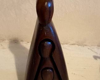 Abstract Wooden Family Group Figurine Set